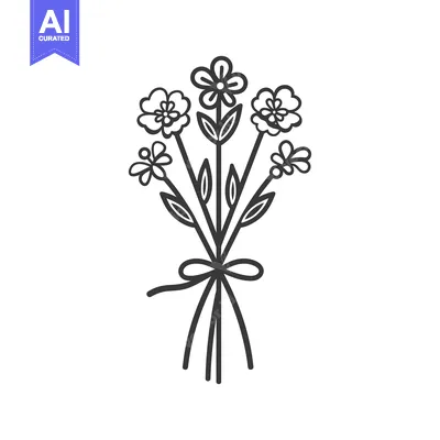 A bouquet of flowers tied with a ribbon