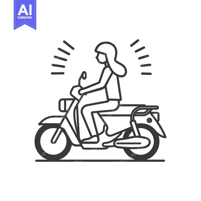 Aset premium populer: Woman Riding a Motorcycle with Long Hair and a Helmet
