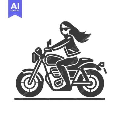 Woman Riding a Motorcycle with Long Hair and Sunglasses