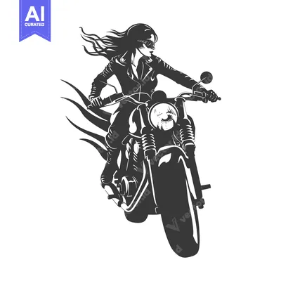 Woman riding a motorcycle with wind blowing through her hair