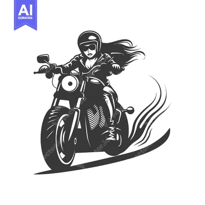Woman Riding a Motorcycle with Wind in Her Hair