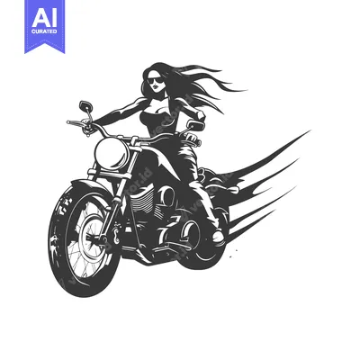 Woman riding a motorcycle with windswept hair
