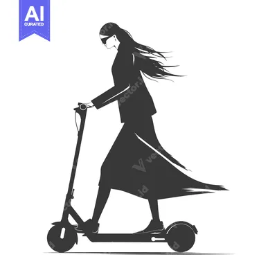 Woman Riding an Electric Scooter