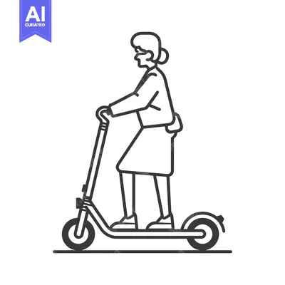 Woman Riding an Electric Scooter