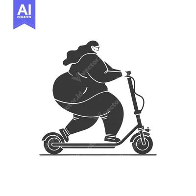 Aset premium populer: Woman Riding an Electric Scooter