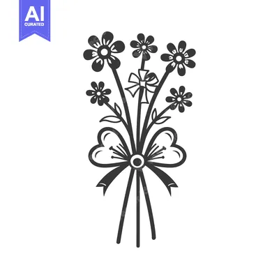 A Bouquet of Flowers with a Double Bow