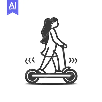 Woman Riding an Electric Scooter