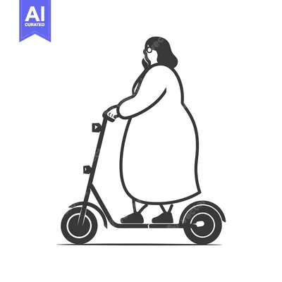 Woman riding an electric scooter