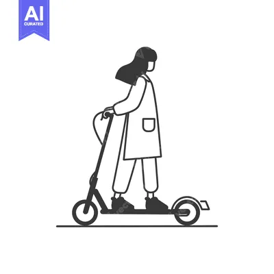 Aset premium populer: Woman Riding an Electric Scooter