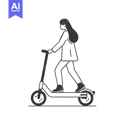 Woman Riding an Electric Scooter