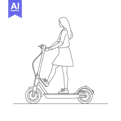 Woman Riding an Electric Scooter