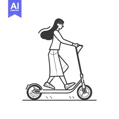 Woman riding an electric scooter