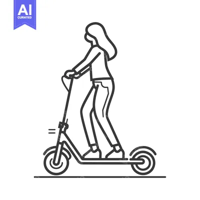 Woman Riding an Electric Scooter