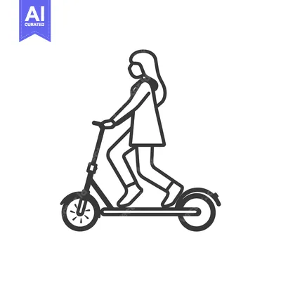 Woman riding an electric scooter
