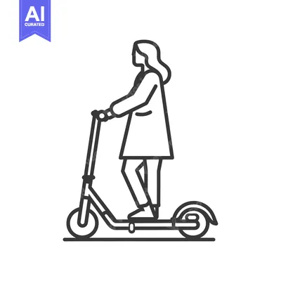 Woman Riding an Electric Scooter