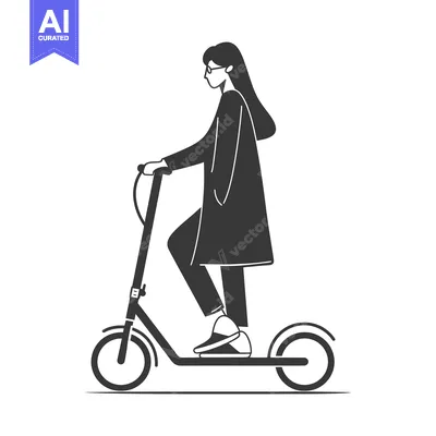 Woman Riding an Electric Scooter