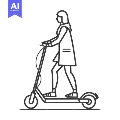 Woman Riding an Electric Scooter