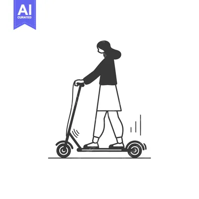 Woman riding an electric scooter