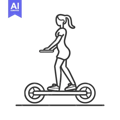 Woman Riding an Electric Scooter