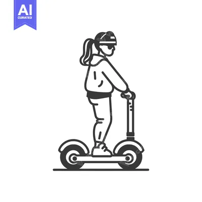 Woman riding an electric scooter