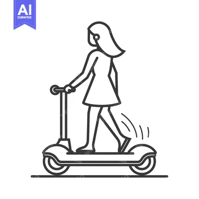 Woman Riding an Electric Scooter