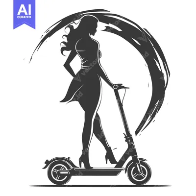Woman Riding an Electric Scooter in a Stylish Pose