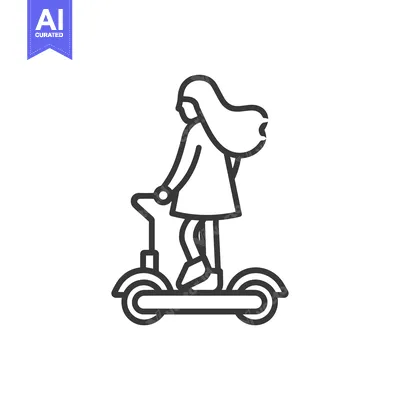 Woman Riding an Electric Scooter with Long Hair