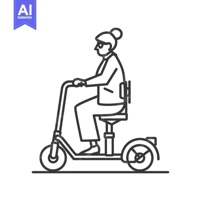 Woman riding a scooter with a seat
