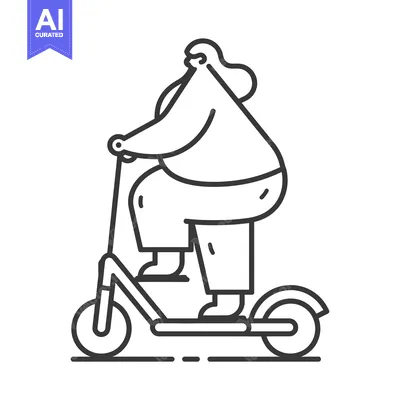 Woman Riding a Scooter with Long Hair and Casual Clothes