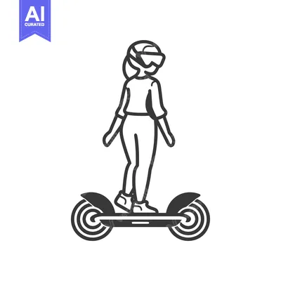 Woman Riding a Self-Balancing Electric Scooter