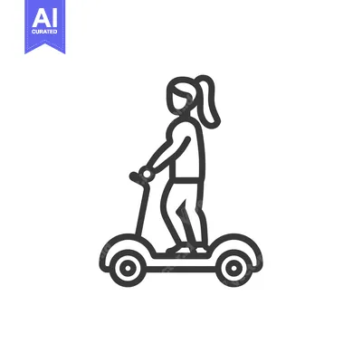 Woman Riding a Self-Balancing Electric Scooter