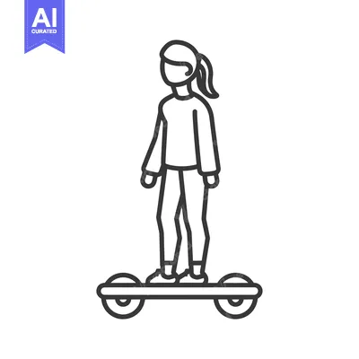 Woman Riding a Self-Balancing Electric Scooter