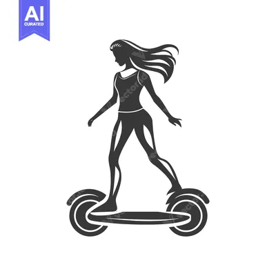 Woman riding a self-balancing scooter