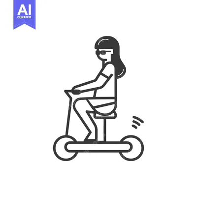 Woman Riding Electric Scooter with Sunglasses