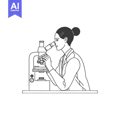 Woman Scientist Looking Through Microscope