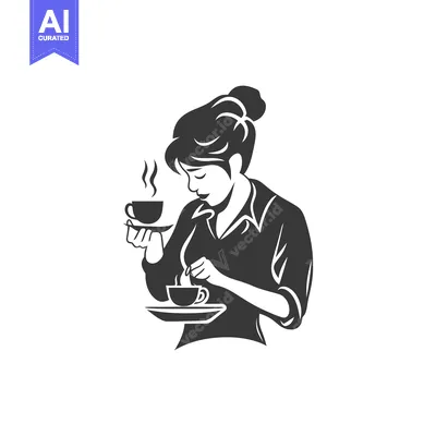 Woman Serving Two Cups of Hot Coffee