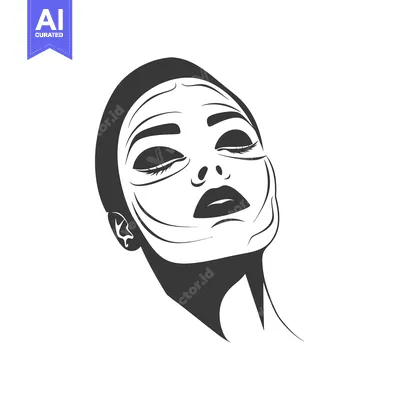 Woman's Face with Closed Eyes and Full Lips