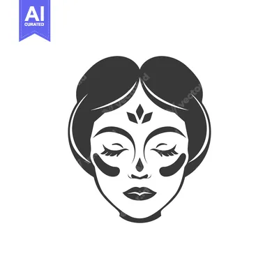 Premium design asset: Woman's Face with Closed Eyes and Under-eye Patches