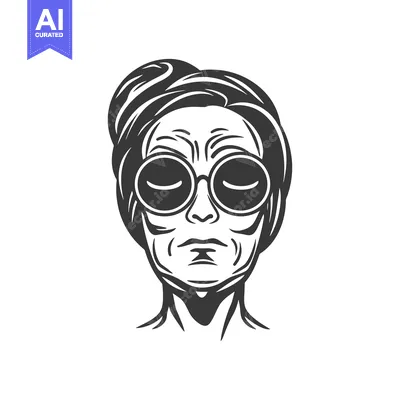 Woman's Face with Sunglasses and Bun Hairstyle