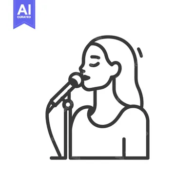 Woman singing into a microphone on a stand
