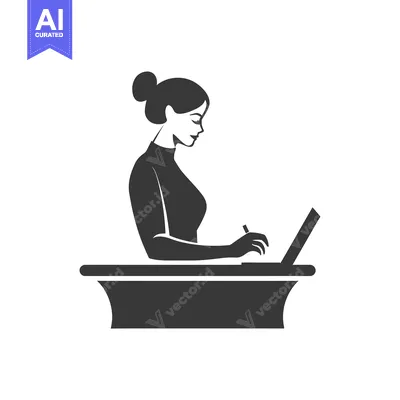 Woman Sitting at a Desk Working on a Laptop