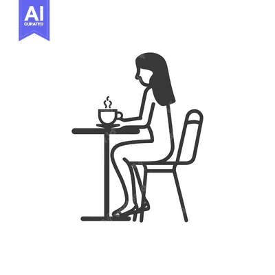 Woman Sitting at a Table Drinking Coffee