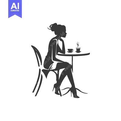 Woman Sitting at a Table with a Cup of Coffee