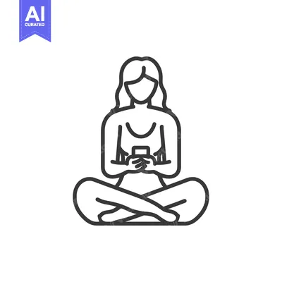 Woman Sitting in Lotus Position Holding a Smartphone
