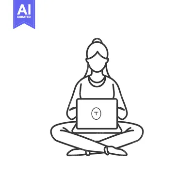 Popular premium asset: Woman Sitting in Lotus Position Using Laptop