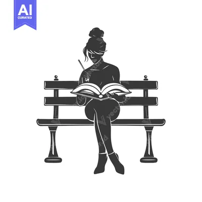 Woman Sitting on a Bench and Reading a Book