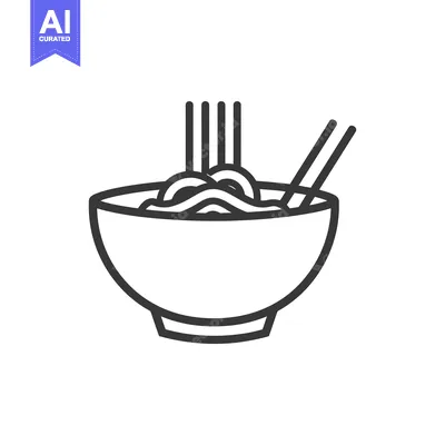 Aset premium populer: A Bowl of Noodles with Chopsticks