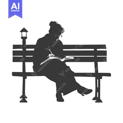 Woman Sitting on a Bench Reading a Book