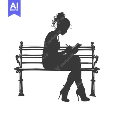 Woman Sitting on a Bench Writing in a Notebook