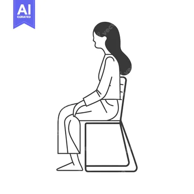 Woman Sitting on a Chair in Profile View